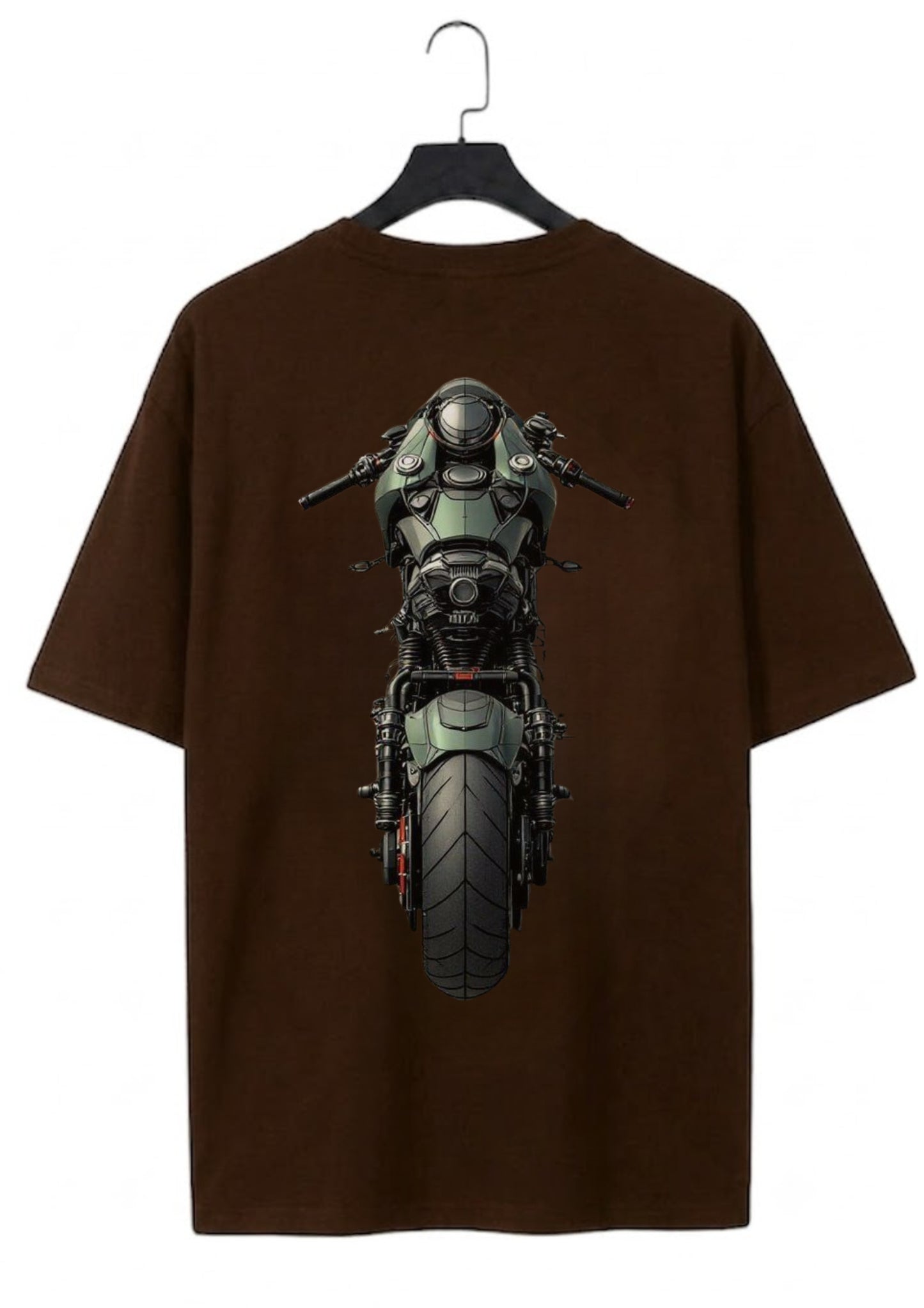 Superbike Rear View Graphic Oversized Back Print T-Shirt for Men | 100% Cotton | 220 GSM