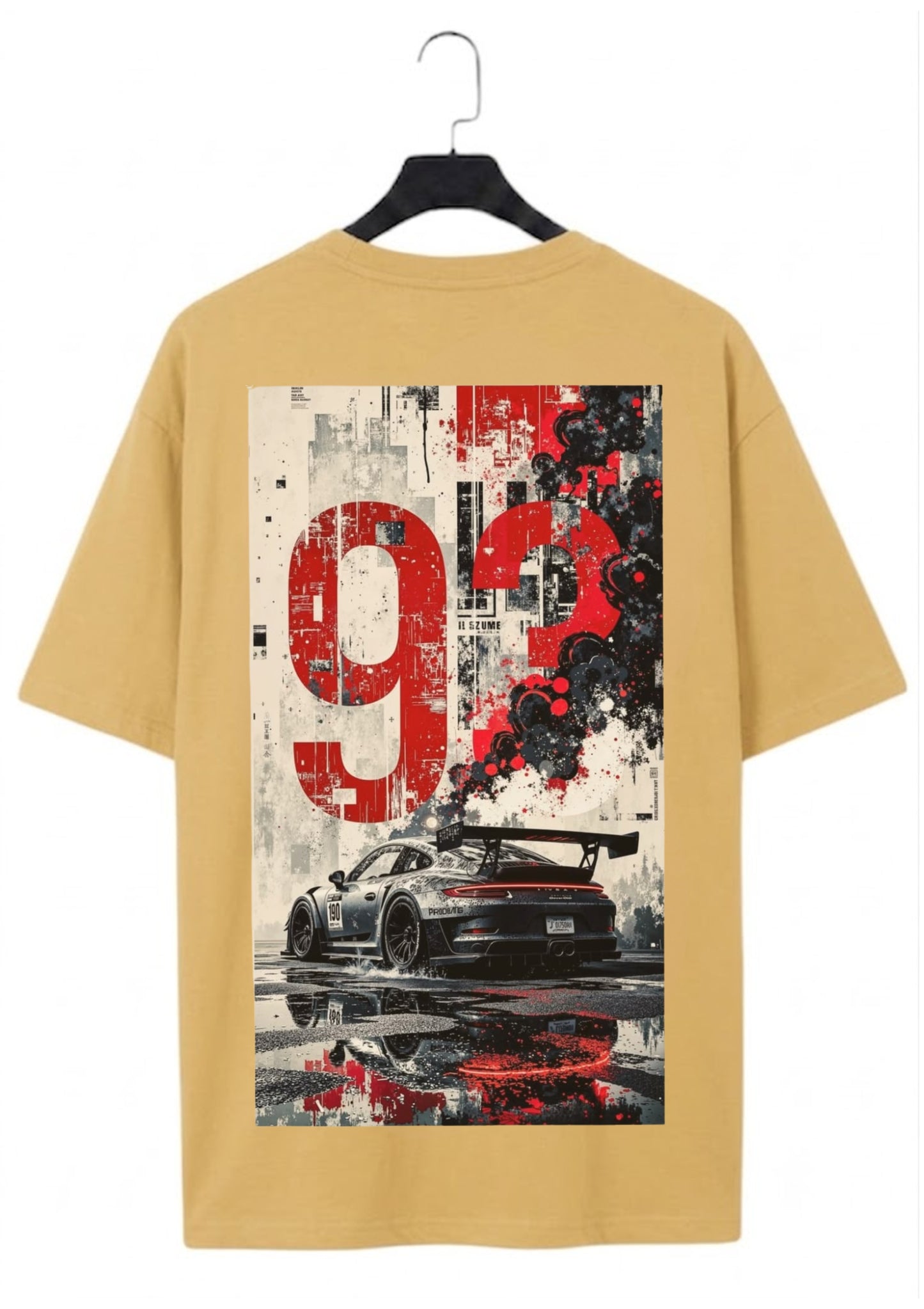 GT3 Racing Car Graphic Oversized Back Print T-Shirt for Men | 100% Cotton | 220 GSM