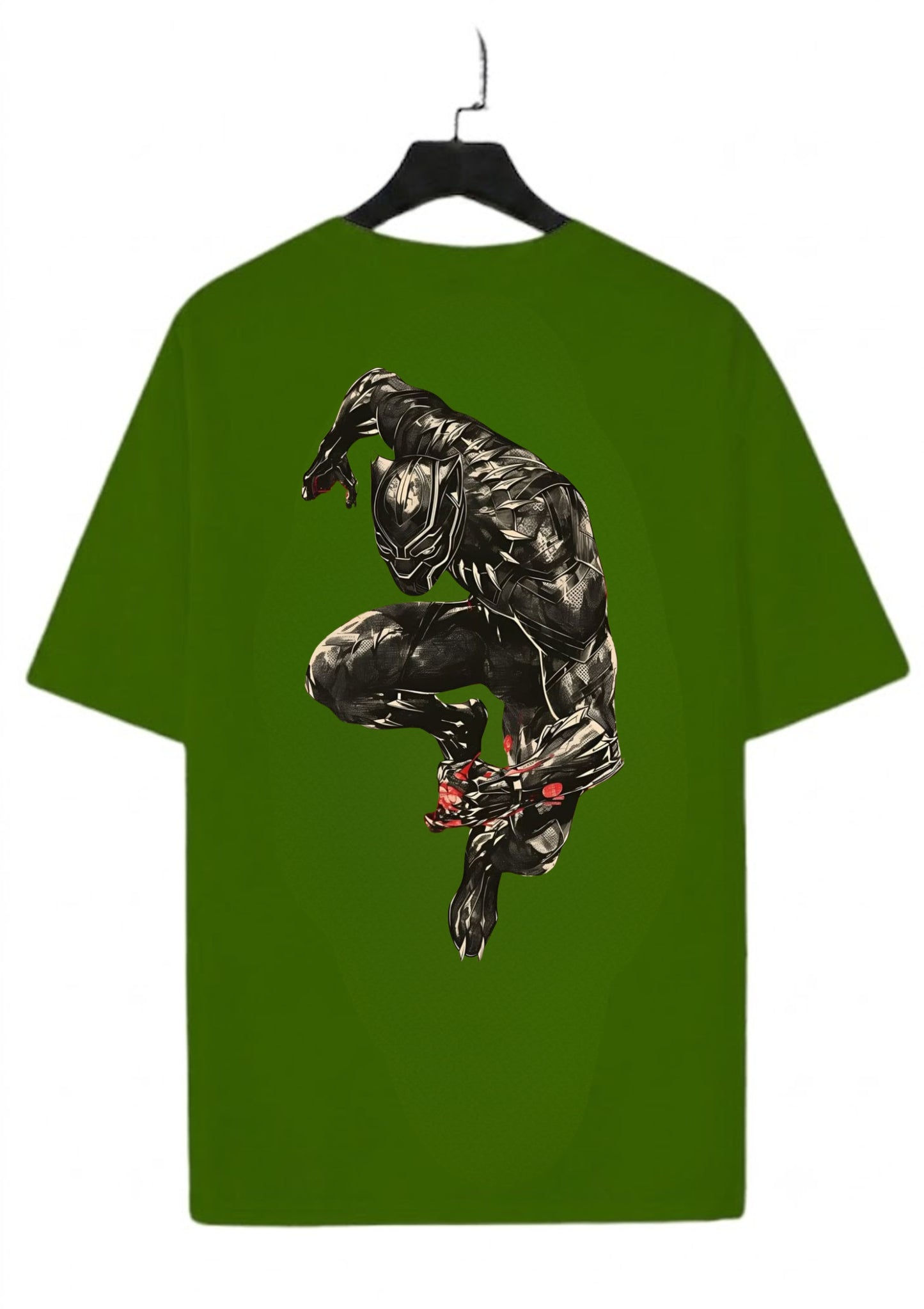 Black Panther Action Pose Graphic Oversized Back Print T-Shirt for Men | Premium Cotton | 220 GSM